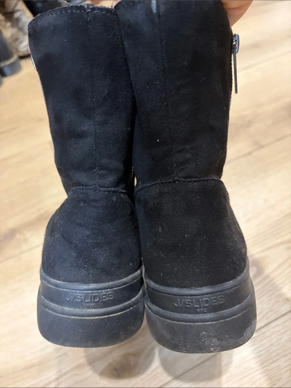 J Slides faux fur lined ankle booties